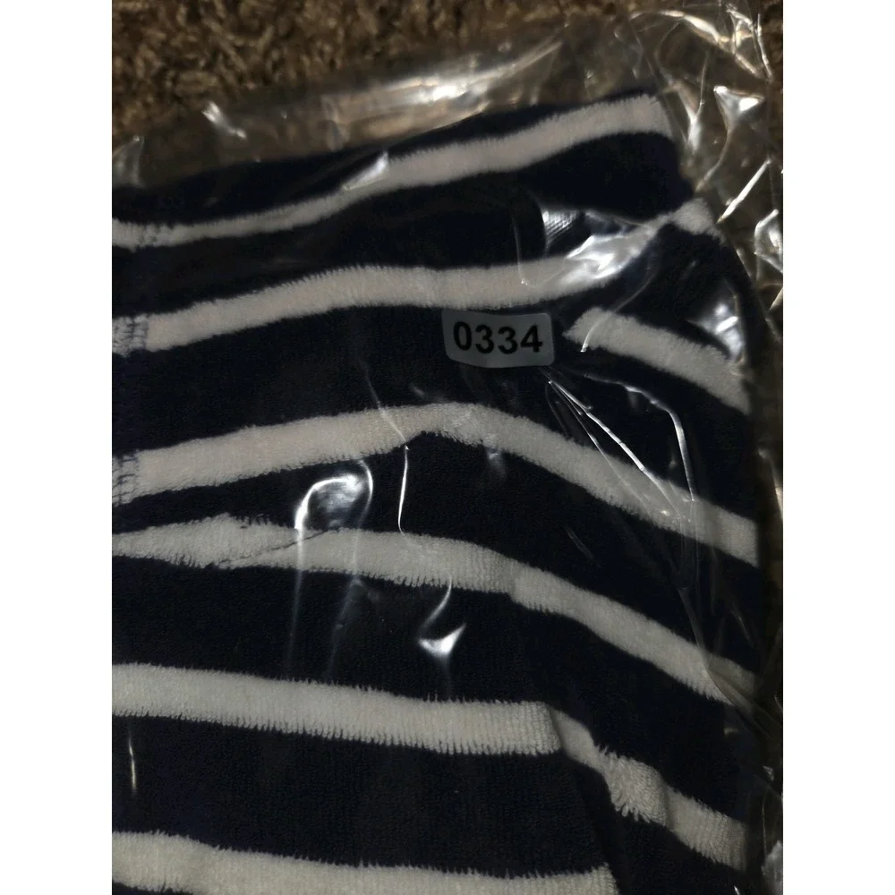Mini Boden Kids Striped Terry Cloth Hoodie Pullover Orange Lining Size 4-5 Years